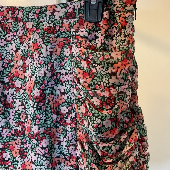 18. BP Pink and Black Bubble Mini Skirt with Ruched Ruffles Size Small - Picture 4 of 5